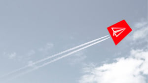 Paper airplanes in the red trapeze
